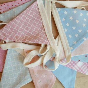 Wimpelkette rosa blau Stoffgirlande