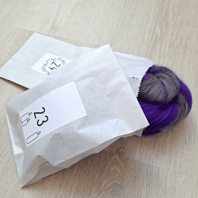 Spinnfaser Adventskalender Handspinnen 2025 Yuniku