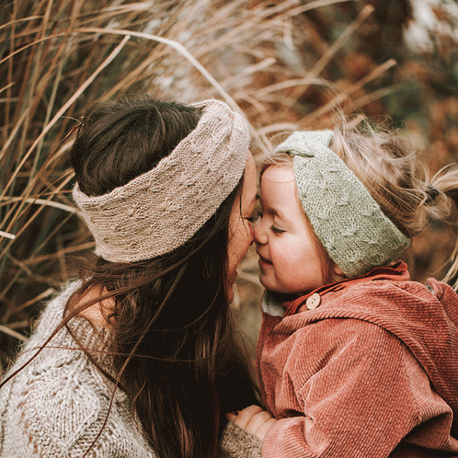 Stirnband stricken Kind Erwachsene Kleinigkeitenliebe Yuniku Bio Wolle