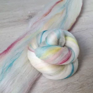 Spinnwolle Mini Batt Bluefaced Leicester BFL Einhorn pastell Set Yuniku
