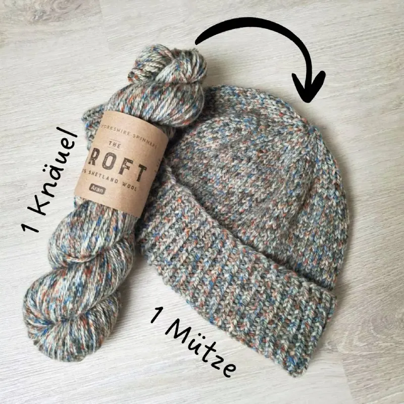 Mütze West Yorkshire Spinners The Croft Aran Anleitung Yuniku